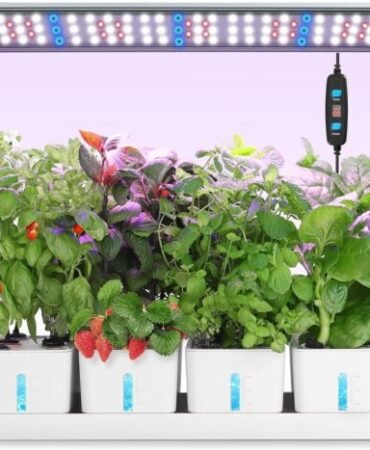 20 Pods Hydroponics Growing System Timer with LED Grow Light Indoor Herb Garden