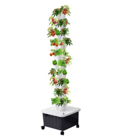 Vertical Hydroponic Garden Tower System Aeroponics Home Grow Kit 10 Layer