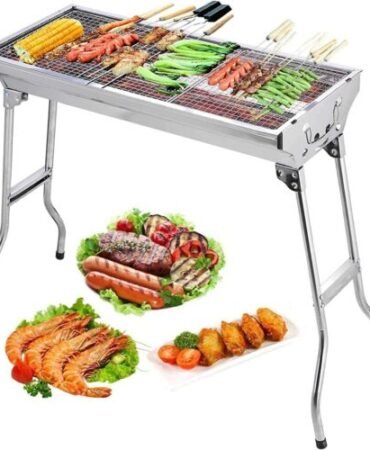Folding BBQ Grill Barbecue Charcoal rack Shish Kebab stainless steel outdoor