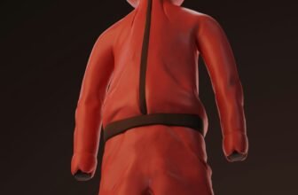a person in a red suit with a helmet on