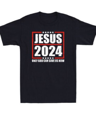Jesus 2024 - Only God Can Save Us Now - Funny Political Vintage Men's T-Shirt