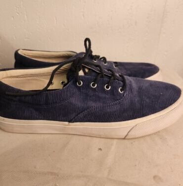 Sperry Top Sider Men's sz 10 Blue Corduroy Lace Up Casual Boat Shoes #26