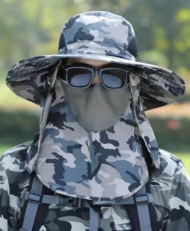 Men Wide Brim Sun Hat UV Protection Bucket Cap for Hiking Camping Fishing Safari