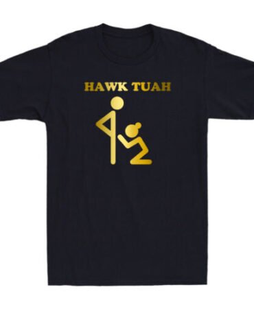 Hawk Tuah Funny Viral Video Girl Graphic Humor Quote Joke Gift Men's T-Shirt NEW