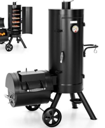 Heavy Duty Vertical Offset Charcoal Smoker Grills Extra Large Outdoor BBQ Grill