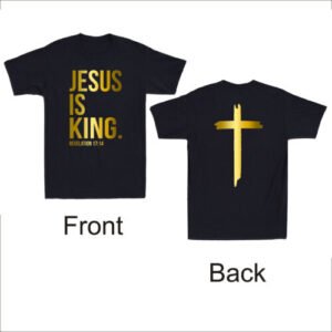 Jesus Is King Revelation 17:14 Bible Scripture Christian Faith Cross Men T-Shirt