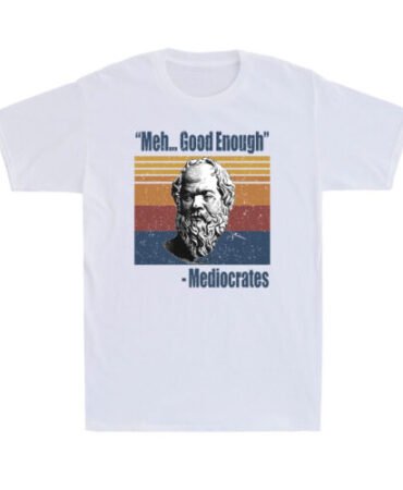 Mediocrates Meh Good Enough Funny Lazy Logic Sloth Wisdom Vintage Men's T-Shirt