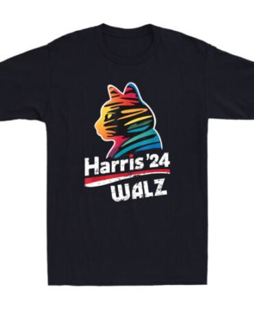 Kamala Harris Tim Walz Waltz 2024 Funny Cat Election Meme Vintage Men's T-Shirt