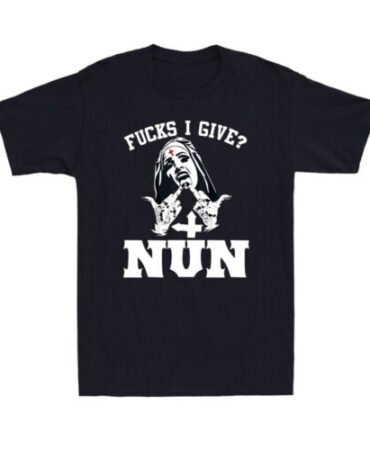 Unholy Nun F I Give? Nun F Satanic Tattoos Unholy Evil Anti-Christ Men's T-Shirt