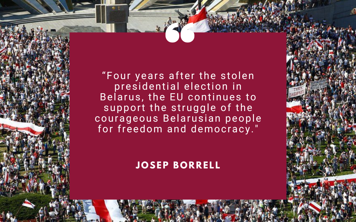 The EU continues to stand for a free and democratic Belarus