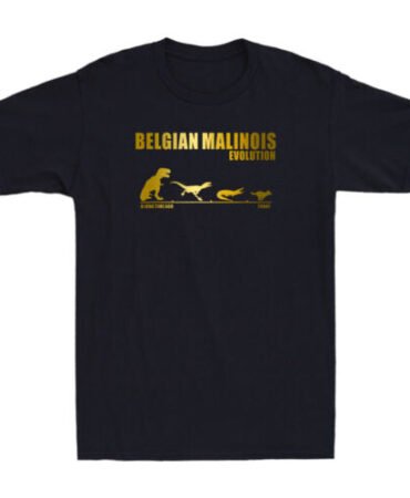 Belgian Malinois Evolution - Maligator Maliraptor Golden Print Men's T-Shirt NEW