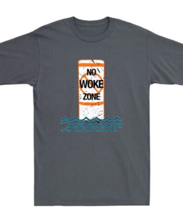 No Woke Zone Anti Democrat Liberal Leftist Funny Republican Retro Men's T-Shirt