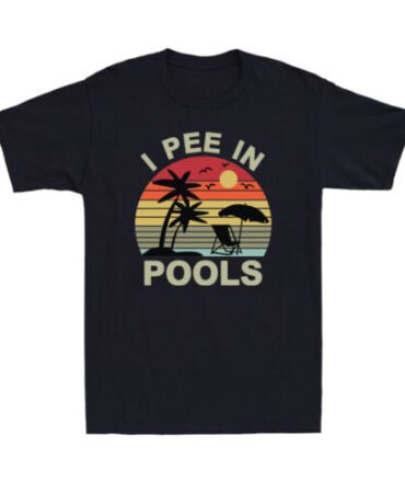 I Pee In Pools Funny Sarcastic Sayings For Pools Lovers Sunset Men's T-Shirt