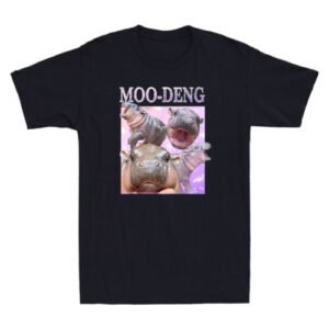 Moo-Deng Funny Famous Baby Pigmy Hippo Moo Deng Graphic Vintage Men's T-Shirt