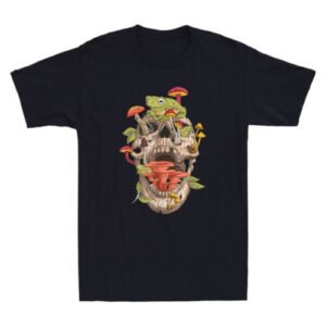 Frog Skull Mushroom Collector Cottagecore Aesthetic Fungi Vintage Men's T-Shirt