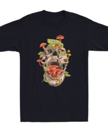 Frog Skull Mushroom Collector Cottagecore Aesthetic Fungi Vintage Men's T-Shirt