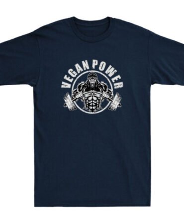 Vegan Power Funny Vegan Muscle Gorilla Bodybuilder Workout Vintage Men's T-Shirt