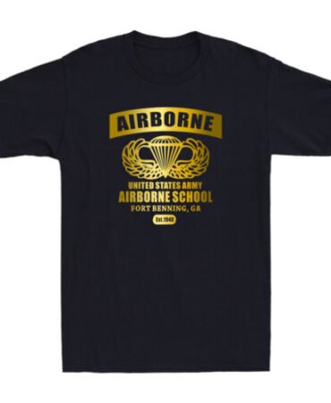 Army Airborne School - Fort Benning, GA Golden Print Men's Short Sleeve T-Shirt