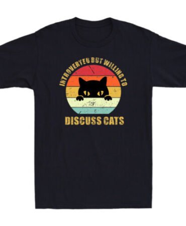 Introverted But Willing To Discuss Cats Distressed Introvert Retro Men's T-Shirt