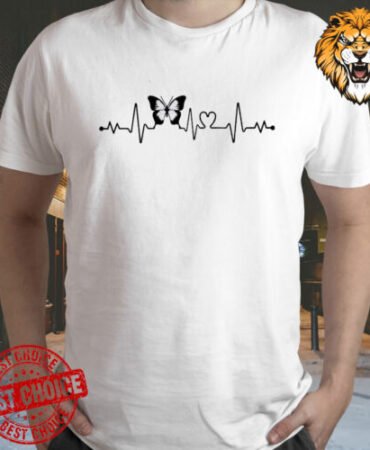 Heartbeat Lifeline with Butterfly Shirt Eco Life S-3XL
