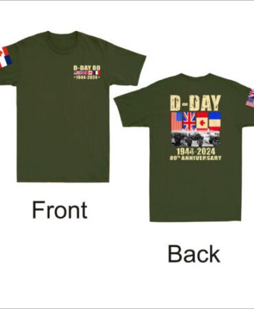 D-Day 80Th Anniversary Normandy Beach Landings 2024 Front&Back Retro Men T-Shirt