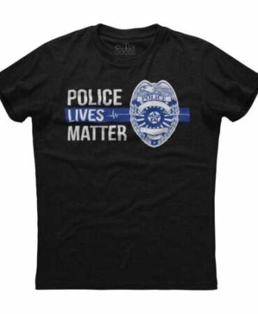 Police Lives Matter, Logo Printed Men's New Patriotic Trending Black T-shirt