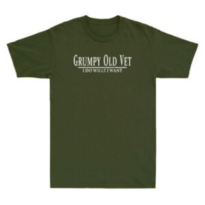 Grumpy Old Vet I Do What I Want Funny Military Veteran Quote Retro Men's T-Shirt
