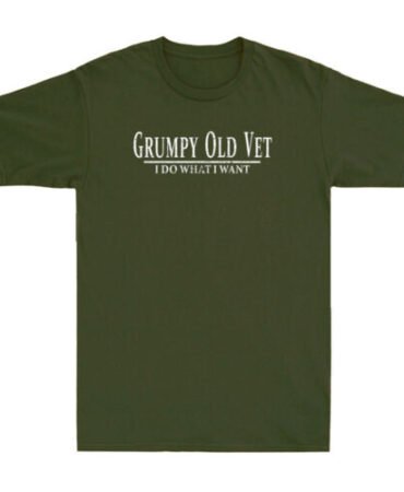 Grumpy Old Vet I Do What I Want Funny Military Veteran Quote Retro Men's T-Shirt
