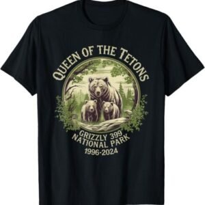 Queen Of The Tetons Grizzly 399 Wildlife Preserve 1996-2024 Retro Men's T-Shirt