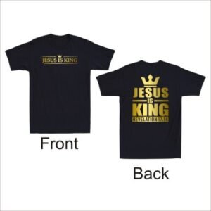 Jesus Is King Revelation 17:14 Christian Bible Faith Men's T-Shirt Front & Back