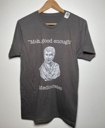 Mediocrates Meh Good Enough T-Shirt Men's Small Gray Funny Quote
