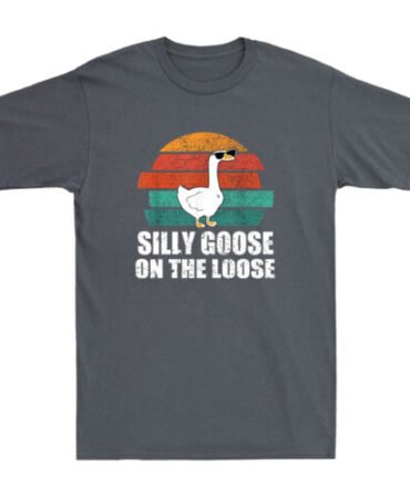 Silly Goose On The Loose Funny Goose with Glasses Meme Vintage Men's T-Shirt Tee