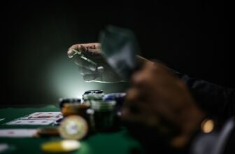 selective focus photography of poker chips
