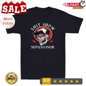 Sht Show Supervisor Skull Hat Funny Sarcastic Quote Joke Vintage Men's T-Shirt