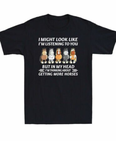 Funny Horses I Might Look Like I'm Listening To You But In My Head Men's T-Shirt