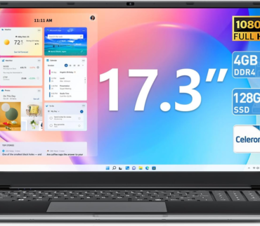 SGIN Laptop 17.3 Inch computer with 4GB RAM 128GB SSD Dual Core Up to 2.6 GHz