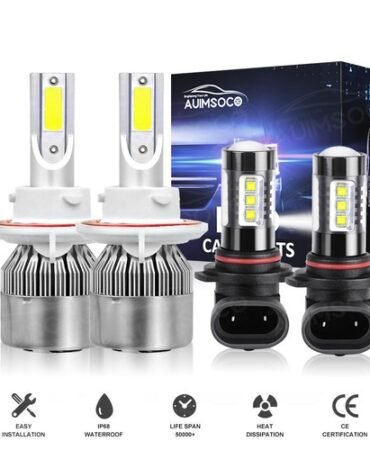 For Ford F150 2004—2014 White LED Headlight Hi/Lo + Fog Light 4 Bulbs Combo Kit