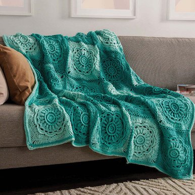 Red Heart Floral Beauty Throw Crochet Kit - Herrschners