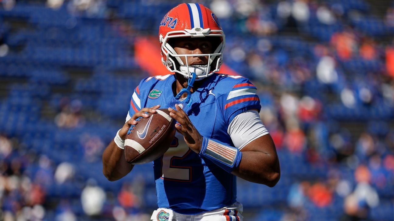 Florida's DJ Lagway has calf strain, in boot at start of fall camp