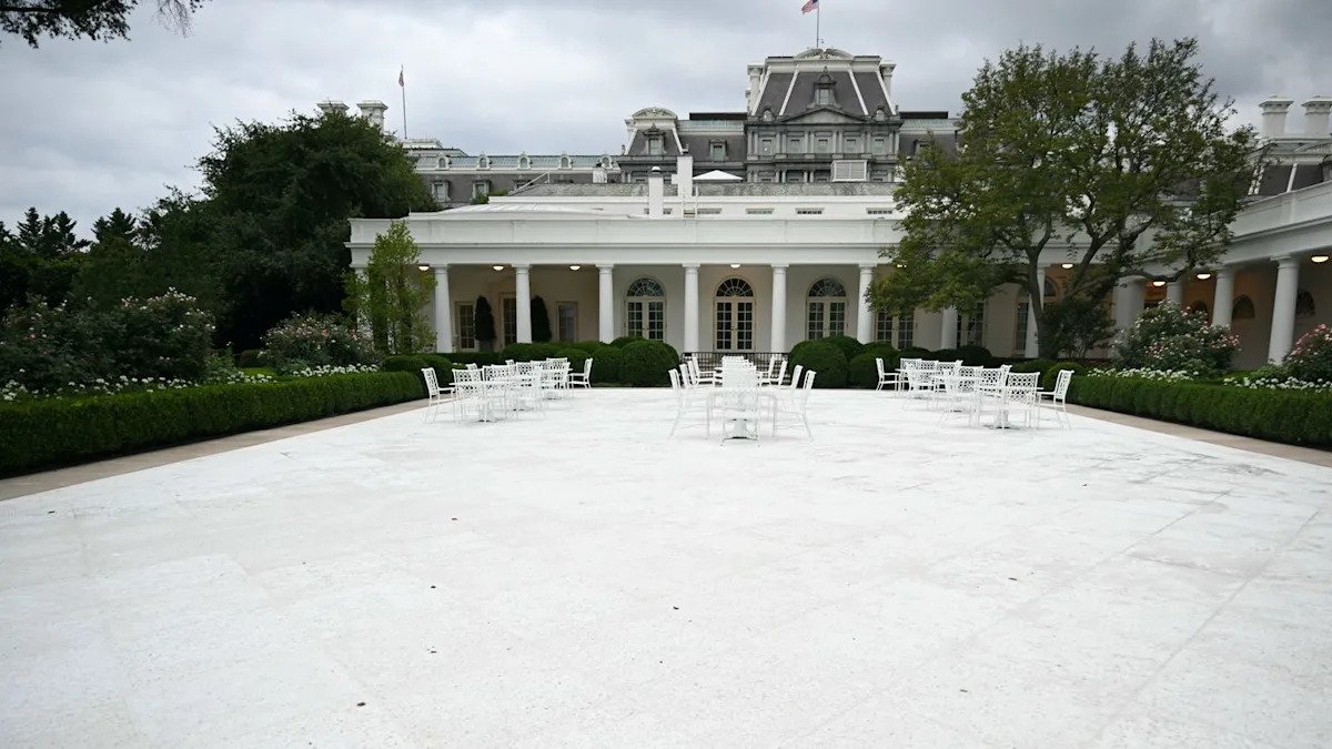 President Trump Completes His Controversial White House Rose Garden Redesign