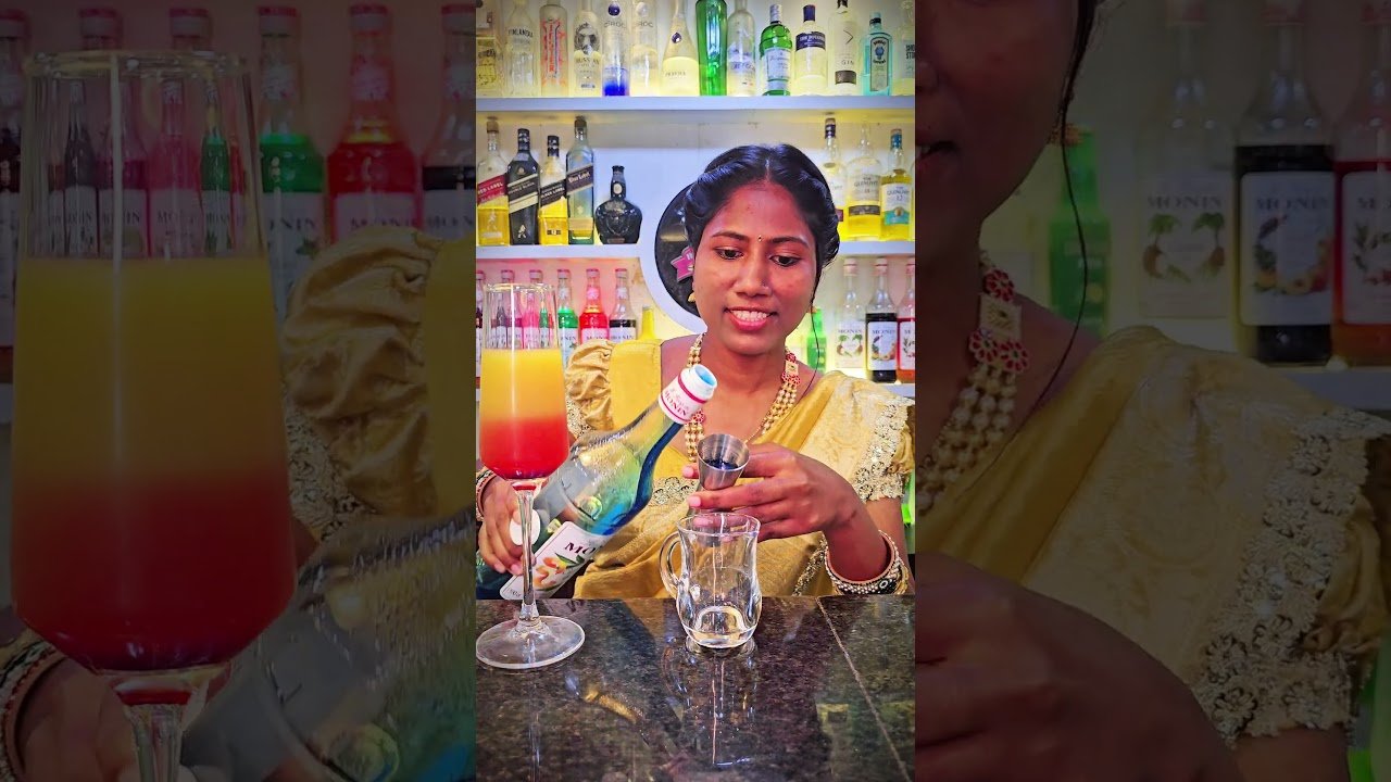 viral Layer Cocktail recipes 🌈🌈😋#support #bartending #explore #bartending