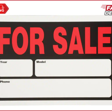 Plastic Auto for Sale Sign - 8 in. x 12 in.  Durable, Weatherproof, Easy to Read