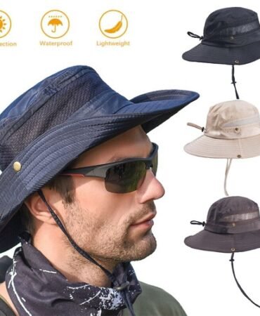 Wide Brim Sun Hat UV Protection Bucket Cap For Hiking Camping Fishing Safari Men