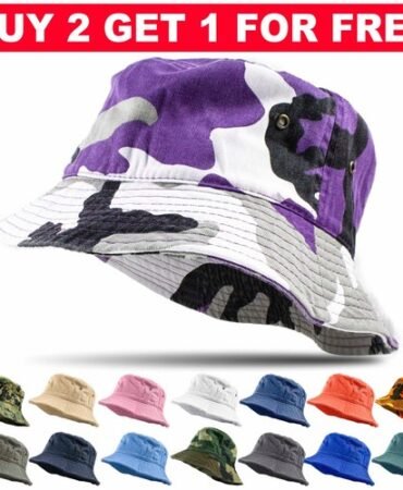 Bucket Hat Cap Cotton Fishing Boonie Brim visor Sun Safari Summer Men Camping