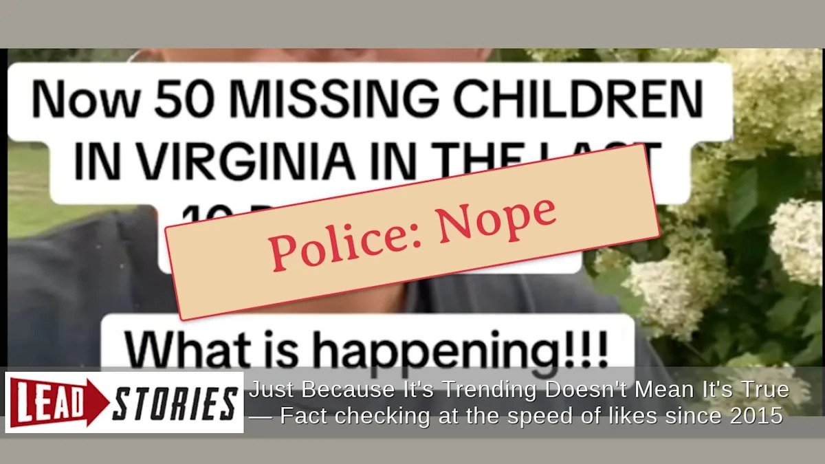 There Was NOT An Unusual Spike In Missing Children In Virginia In Early August 2025 — Post Misstates The Data