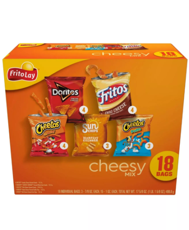 Frito-Lay Cheesy Snack Chips Variety Pack, 18 Count Multipack
