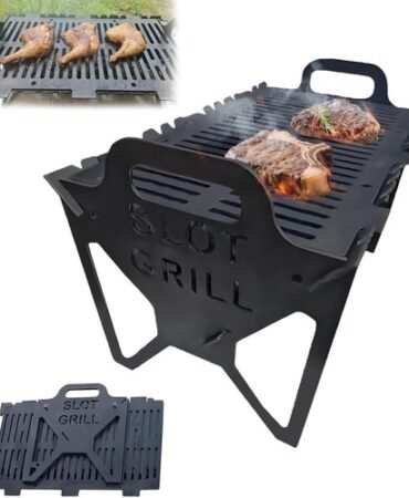 Slot Grill - Collapsible BBQ Grill for Easy Storage,Portable Stainless,Adjustabl