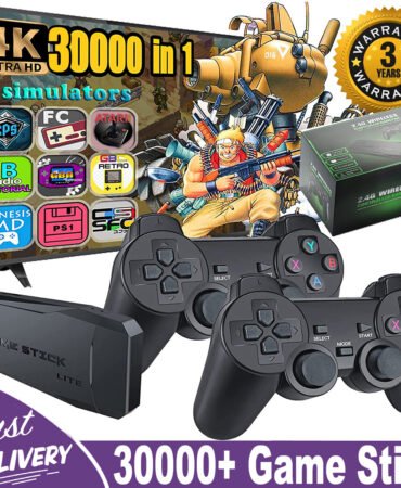 4K HDMI TV Game Stick Built-in 64GB 30000+ Video Games Console Wireless Gamepad