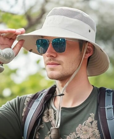 Men Wide Brim Sun Hat UV Protection Bucket Cap Hiking Camping Fishing Safari USA