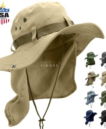 Men Women Summer Bucket Boonie Hat Neck Cover Flap Sun Wide Brim Outdoor Cap BH